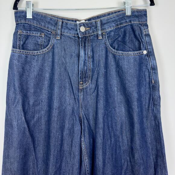 The Drop Alba Dark Indigo Wide Leg High Rise Relaxed Denim Size 29 NWT - Picture 6 of 12